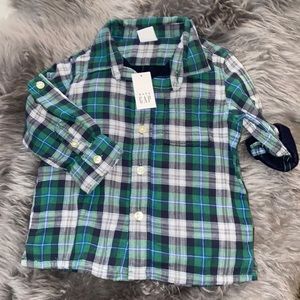 Baby Gap Long Sleeve Button Down Shirt, Plaid